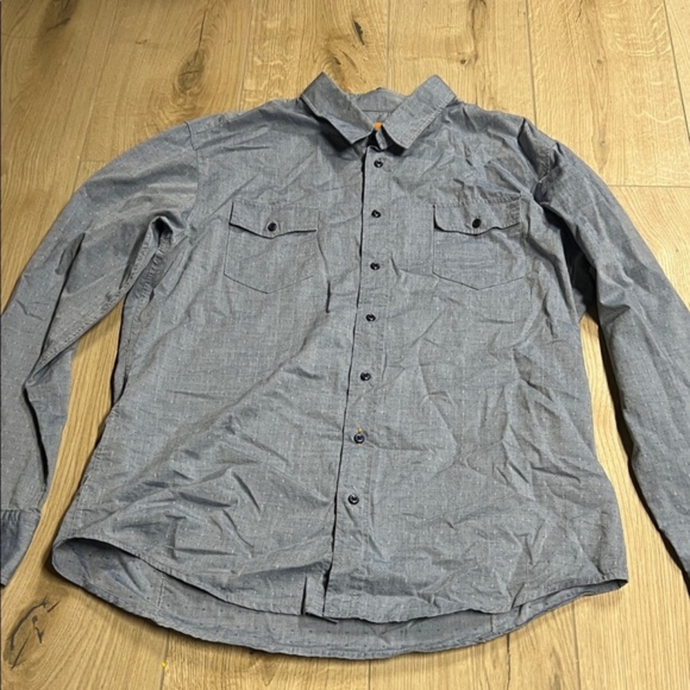 Hugo Boss Men's Blue Casual Button-Down Shirt